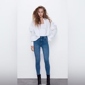 Zara high waisted Blue Skinny Jeans for Women size 4